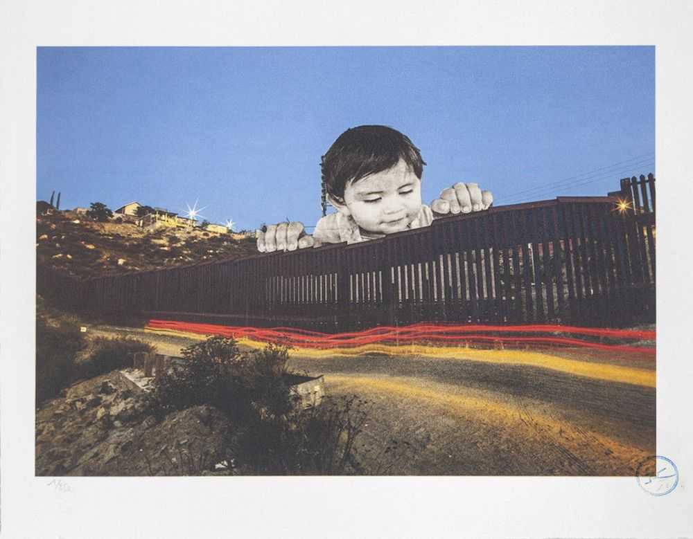 JR, ‘GIANTS, Kikito, September 6, 2017, 7.27 p.m., Tecate, Mexico - U.S.A., 2017’, 2020, Print, 14 colours lithography printed with Marinoni machine on white BFK Rives 270gsm, Social Animals, Numbered, Dated