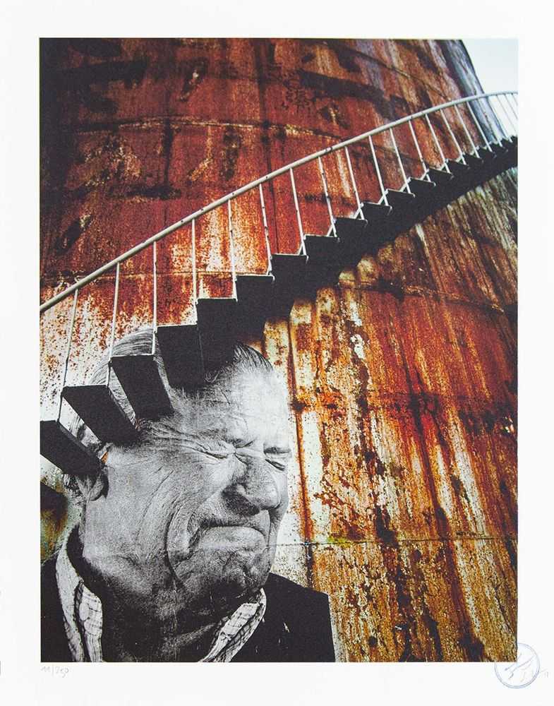 JR, ‘Los Surcos de la Ciudad, Marino Saura Oton, Cartagena, Espagne, 2008 (2021 Edition)’, 03-12-2021, Print, 7 colours lithograph printed on Marinoni machine on White paper BFK Rives - 250 grams, Social Animals, Numbered