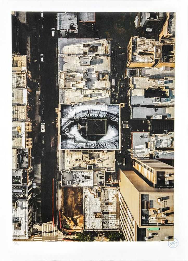 JR, ‘Migrants, Mayra, Eye In The Lower East Side, New York City, USA, 2018’, 2019, Print, 10 colours lithography printed with Marinoni machine on white BFK Rives 270gsm, Perrotin Gallery, Numbered, Dated