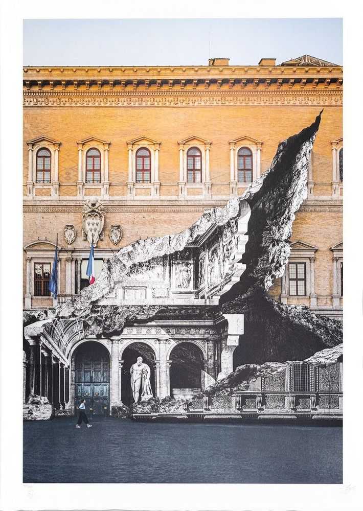 JR, ‘Punto di Fuga, 21 Juillet 2021, 05H26, Rome, Italie, 2021’, 01-04-2022, Print, 16 colours lithograph printed on Marinoni machine on White paper BFK Rives - 300 grams, Social Animals, Numbered