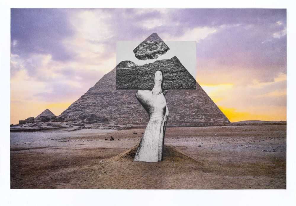 JR, ‘Trompe L'Oeil, Greetings from Giza, 22 octobre 2021,16h44, Giza, Egypte, 2021’, 2022, Print, 16 colours lithograph printed on Marinoni machine on White paper BFK Rives 300g, Social Animals, Numbered, Dated