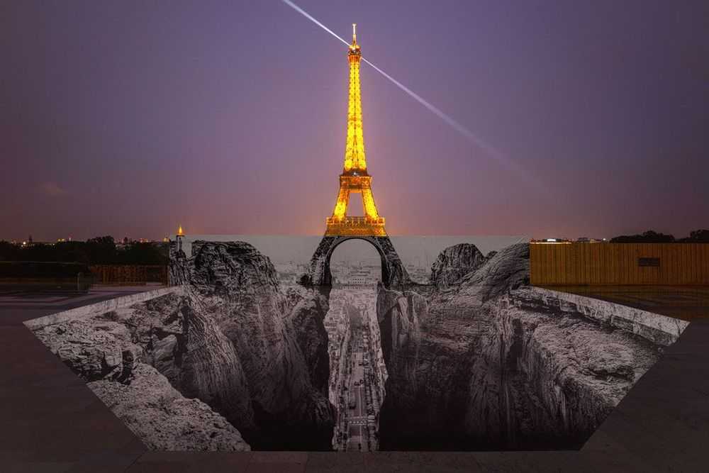 JR, ‘Trompe l'oeil, Les Falaises du Trocadéro, Paris, France, 2021 (25 Mai 2021, 22h18)’, 08-10-2021, Print, Giclée Print Laminated with G-gloss, Mounted on 3mm Dibond, Heni, Numbered