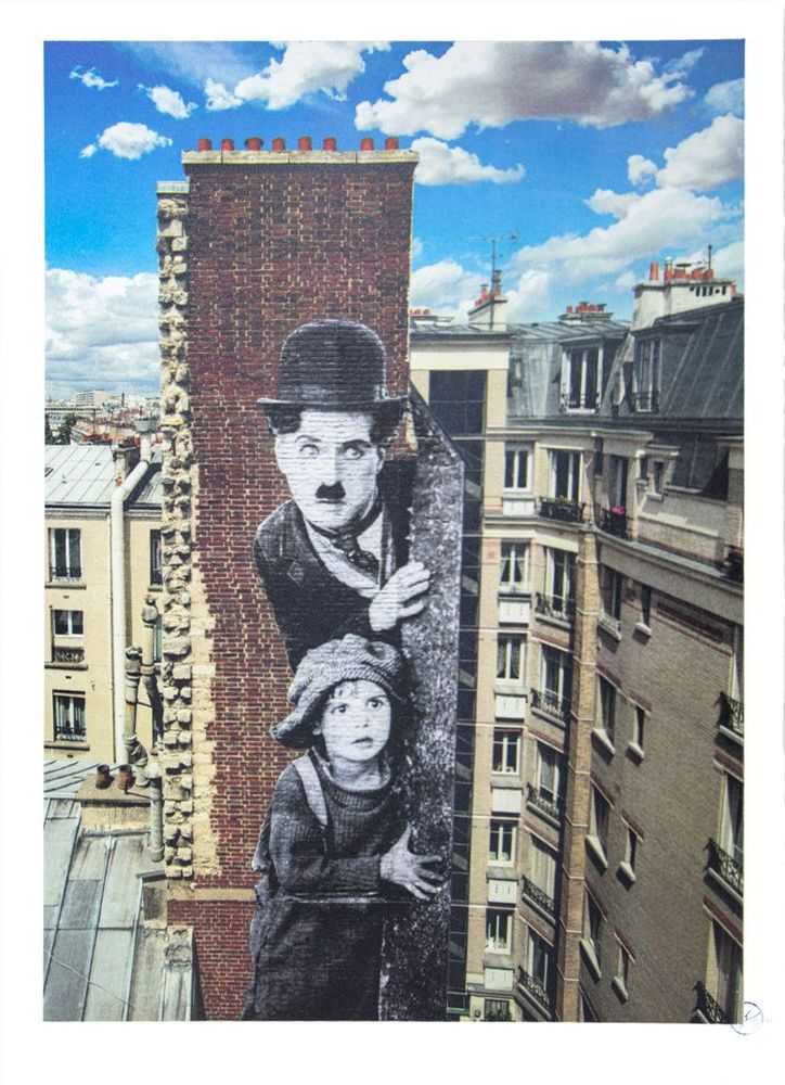JR, ‘Unframed, Charlie Chaplin Revu Par JR, The Kid, Charlie Chaplin & Jackie Coogan, USA, 1923, de jour’, 09-07-2021, Print, 16 colours lithograph printed on Marinoni machine on White paper BFK Rives - 300 grams, Social Animals, Numbered