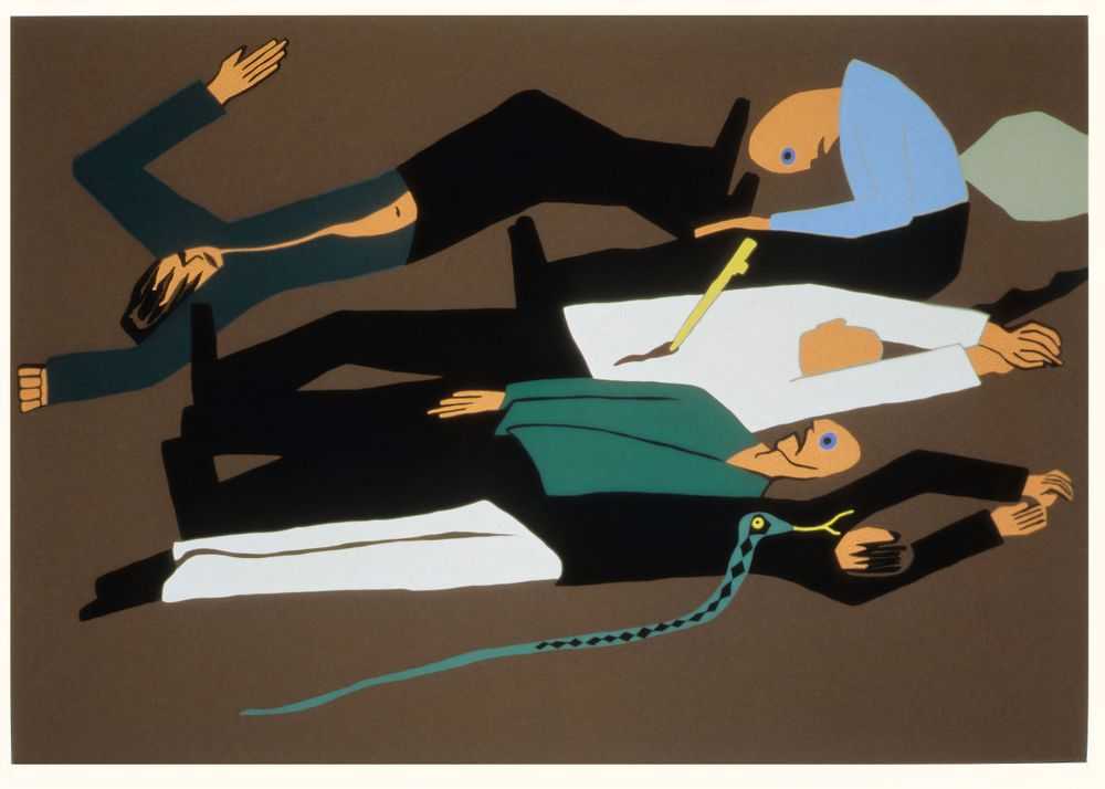 Jacob Lawrence, ‘No. 10 Those pro-slavery were murdered by those anti-slavery (The Legend of John Brown Series)’, 1977, Print, Colour screenprint on Domestic Etching paper, The Detroit Institute of Arts, Numbered