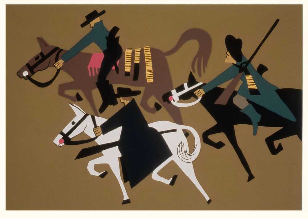 Jacob Lawrence, ‘No. 11 John Brown took to guerrilla warfare (The Legend of John Brown Series)’, 1977, Print, Colour screenprint on Domestic Etching paper, The Detroit Institute of Arts, Numbered