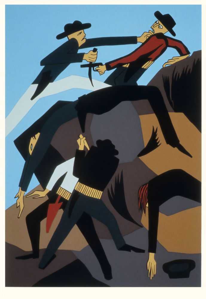 Jacob Lawrence, ‘No. 12 John Brown's victory at Black Jack drove those pro-slavery to new fury, and those who were anti-slavery to new efforts (The Legend of John Brown Series)’, 1977, Print, Colour screenprint on Domestic Etching paper, The Detroit Institute of Arts, Numbered