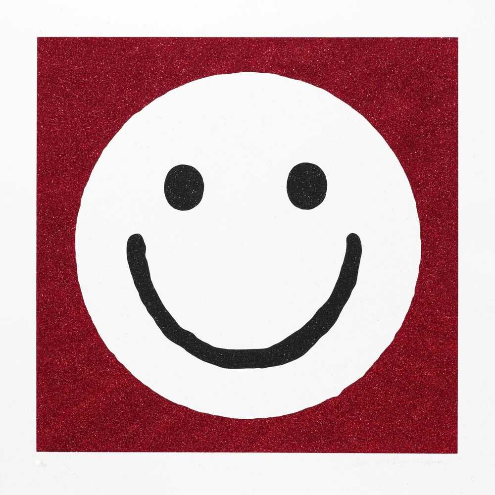 Jake & Dinos Chapman, ‘Smileandtheworldsmileswithyou (XL)’, 10-08-2018, Print, 3 glitter overlays on Somerset Satin white 410gsm paper, Blain Southern, Numbered