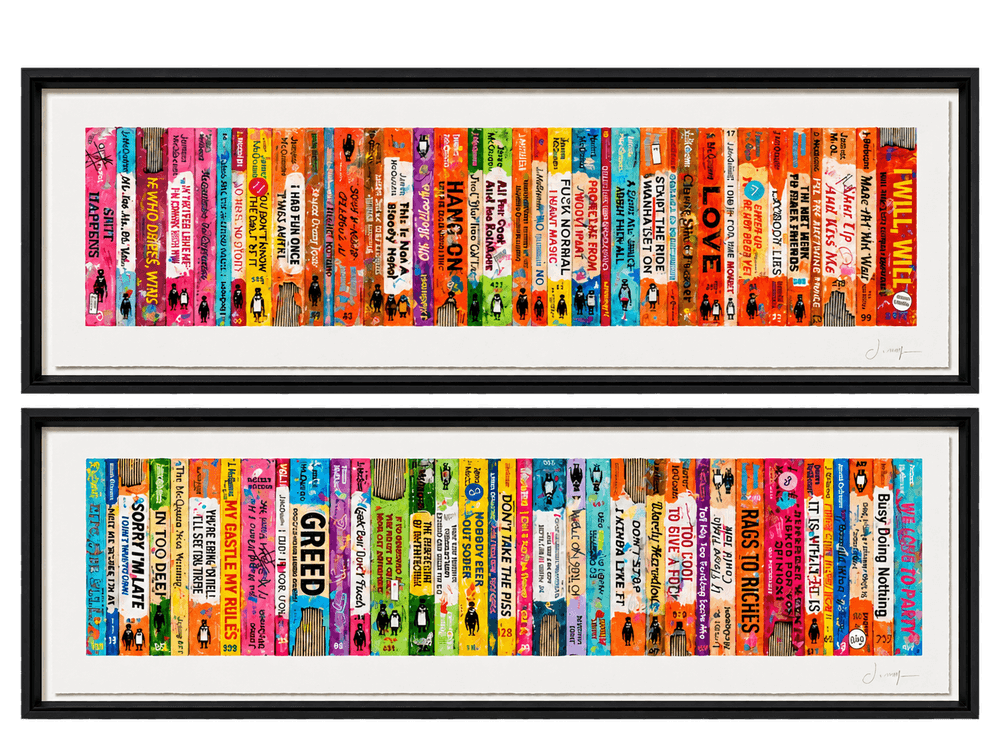 James McQueen, ‘My Life in Stories I & II (Framed Set of Two)’, 2026, Print, Mixed Media, null, Framed