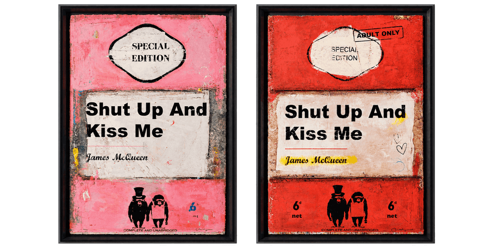 James McQueen, ‘Shut Up And Kiss Me (Framed Set of Two)’, 2026, Print, Mixed Media, null, Framed