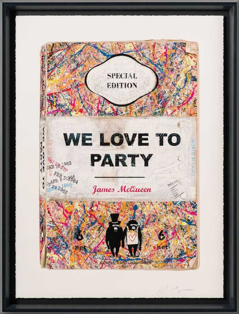 James McQueen, ‘We Love To Party’, 2025, Print, Mixed media limited edition on Somerset Satin 410gsm paper, Castle Fine Art, Numbered, Framed