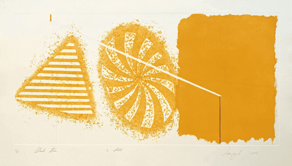James Rosenquist, ‘Black Star (Orange 2nd State)’, 1978, Print, Etching with pochoir, null, Numbered, Dated
