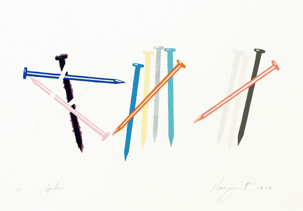 James Rosenquist, ‘Spikes’, 1974, Print, EMBOSSED LITHOGRAPH, null, Numbered