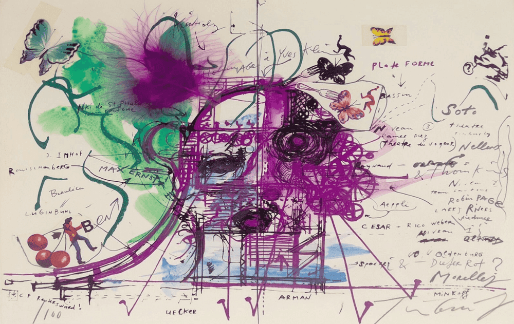 Jean Tinguely, ‘The Monster in the Forest (Tribute to Yves Klein)’, 1973, Print, Silkscreen, null, Numbered