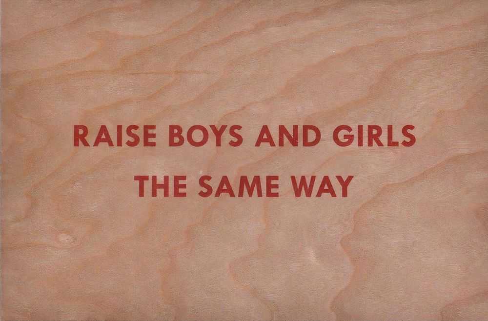 Jenny Holzer, ‘Raise Boys and Girls the Same Way Wooden Postcard’, 2020, Print, Screenprint on cherrywood, Printed Matter,