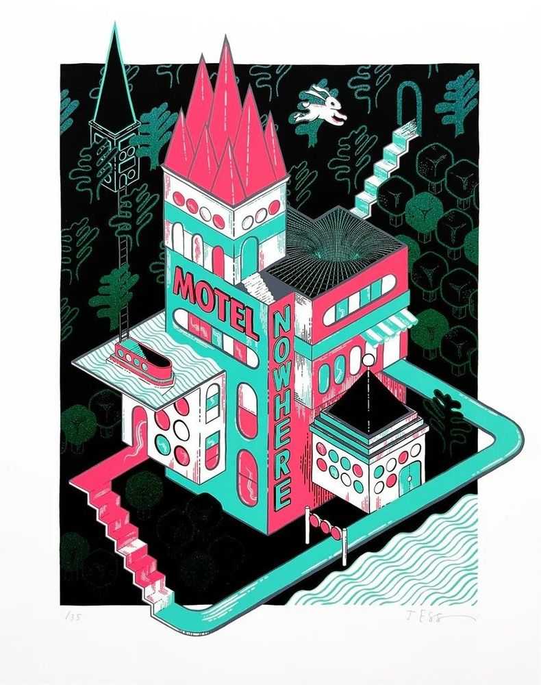 Jess Wilson, ‘Motel Nowhere 2
’, 2023, Print, 5 Colour Screenprint on 410gsm Tub Sized Paper, null, Numbered