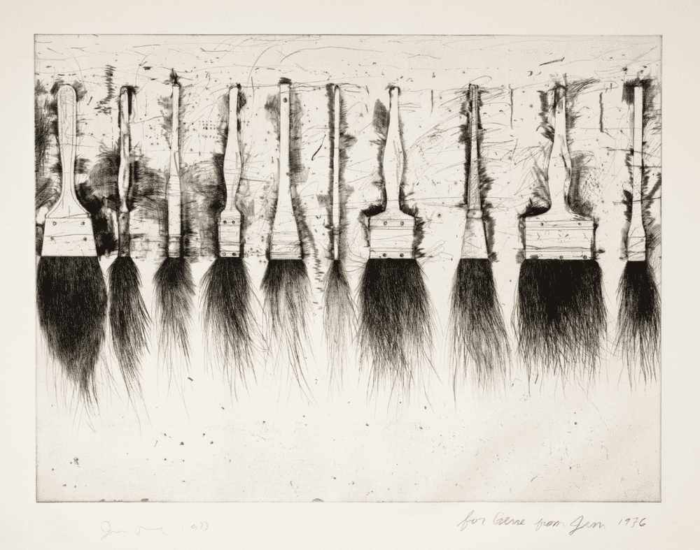 Jim Dine, ‘Five Paintbrushes’, 1973, Print, Etching on medium weight, ivory, Copperplate Deluxe wove paper, null, Numbered