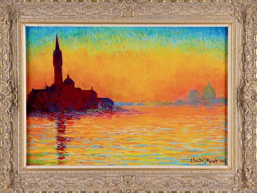 John Myatt, ‘Sunset At San Giorgio Maggiore In The Style Of Claude Monet, 1908’, 2023, Print, Fine Art Print, Castle Fine Art, Numbered, Framed