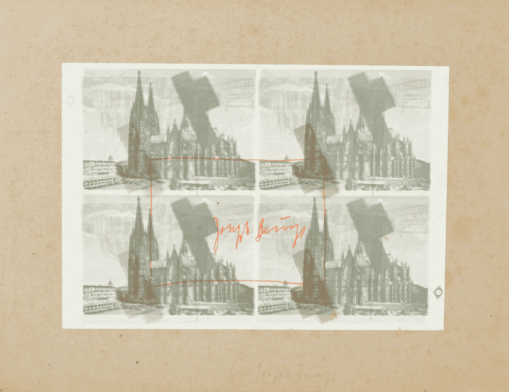 Joseph Beuys, ‘Halved Feltcross Over Cologne’, 1977, Print, Offset Print, null, Numbered