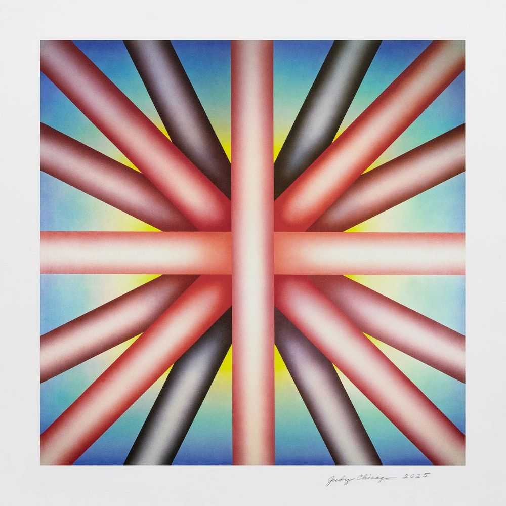 Judy Chicago, ‘Heaven is for White Men Only’, 2025, Print, UV pigment print with matte varnish seal & silkscreen shimmer layer on 410gsm Somerset Tub Sized Radiant White paper, Avant Arte, Numbered