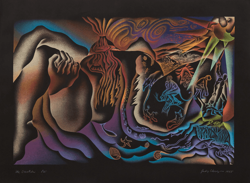 Judy Chicago, ‘The Creation’, 1985, Print, Serigraph on black Arches paper, null, Numbered, Dated