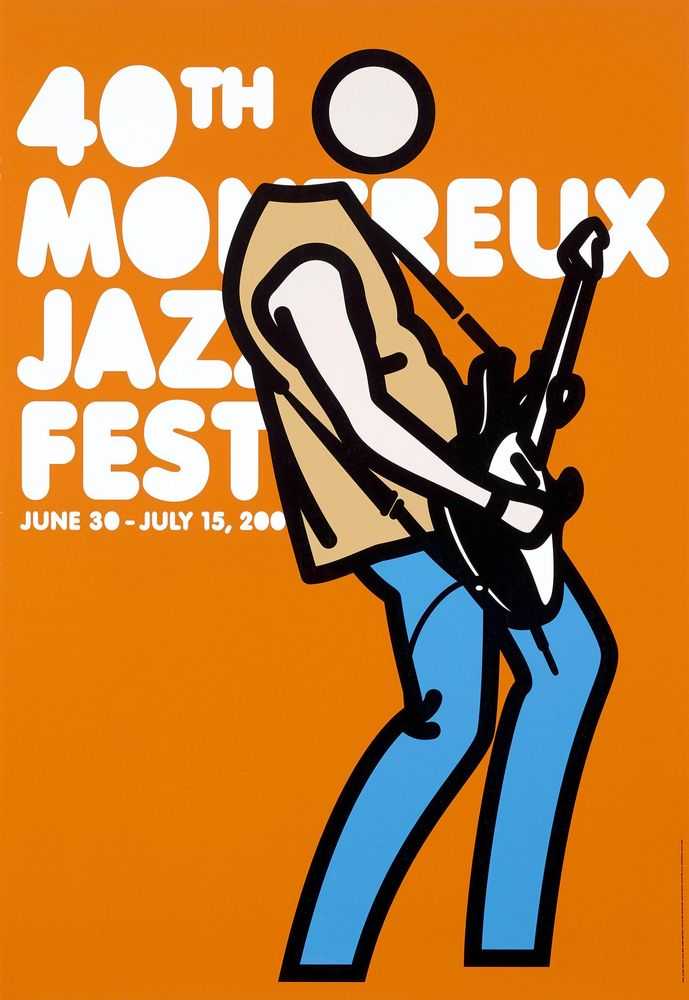 Julian Opie, ‘40th Montreux Jazz Festival poster (Orange)’, 2006, Print, Offset lithograph, null,