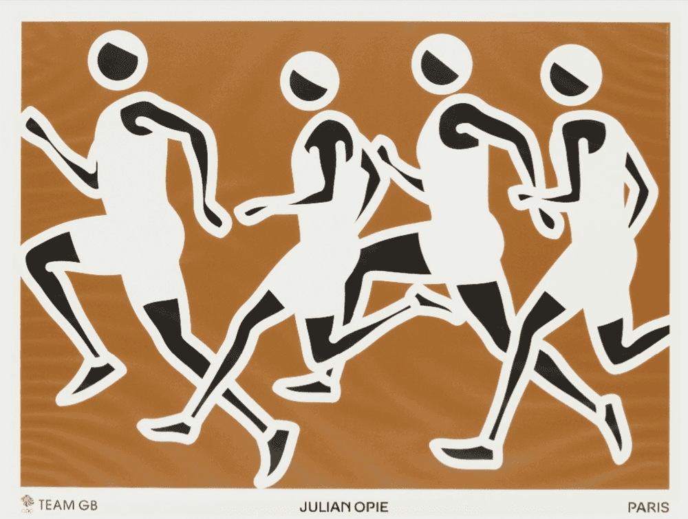 Julian Opie, ‘Nethaneel, Daniel, Kesi, Sam from Sprinters, 2024’, 2024, Print, Offset lithographic poster, null,