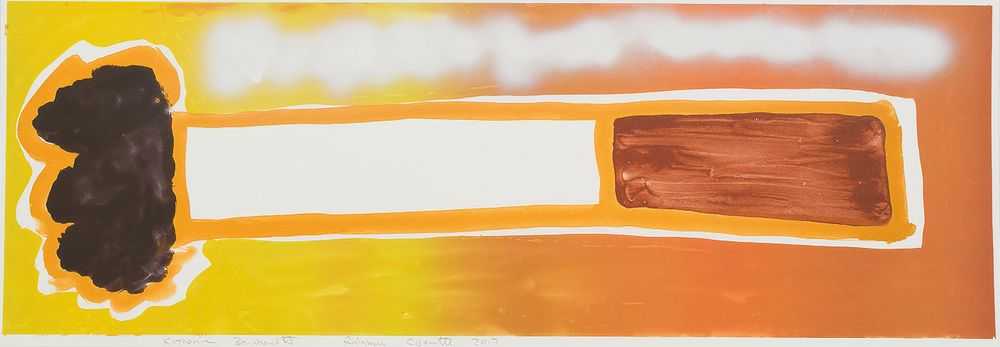 Katherine Bernhardt, ‘Rainbow Cigarette’, 01-12-2017, Print, Lithographic print with hand spray painted element on Somerset 300gsm Velvet, Counter Editions, Numbered, Dated, Handfinished