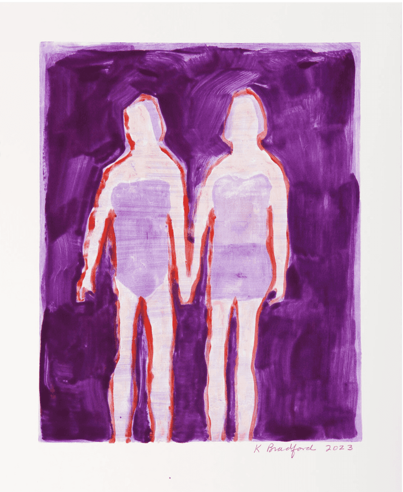 Katherine Bradford, ‘Holding Hands, VIII’, 2023, Print, Original, Monotype on Somerset Satin, null, Dated