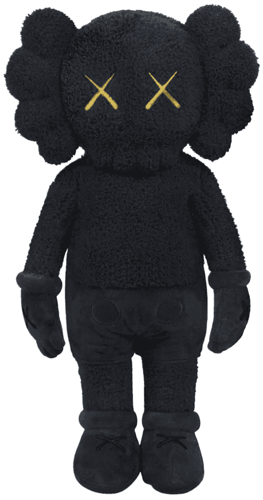 Kaws, ‘Kaws: Holiday Hong Kong Plush (Black)’, 2019, Sculpture, Rice Boa & 100% Polyester plush, DDT,