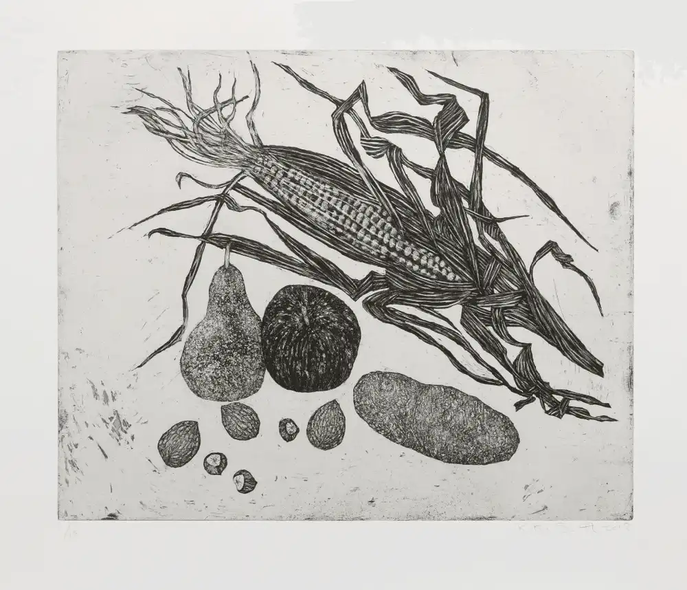 Kiki Smith, ‘Bounty’, 2018, Print, Etching with aquatint and burnishing on Hahnemühle paper with deckled edge, null, Dated