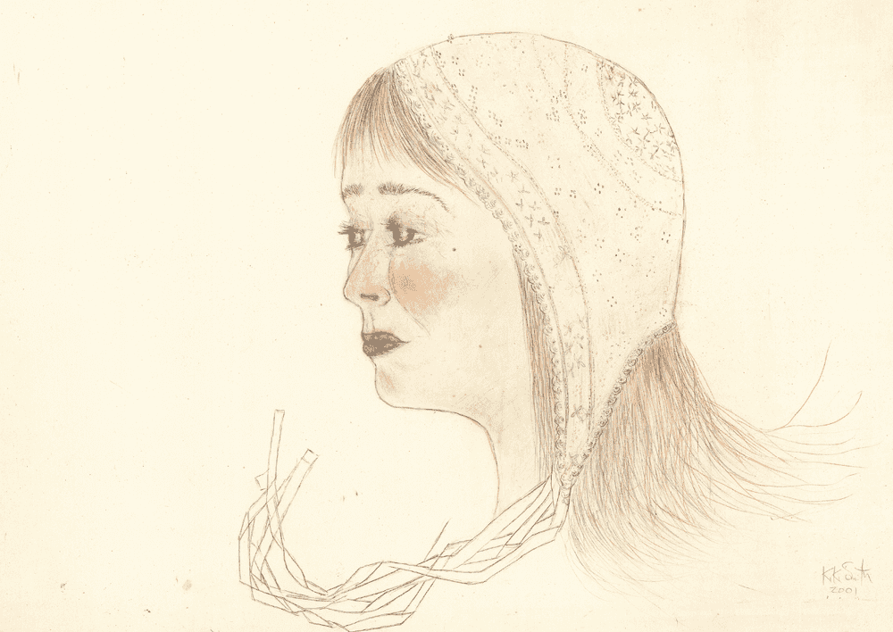 Kiki Smith, ‘Red Cap’, 2001, Print, Lithograph in 5 colours with hand applied coloured pencil, Universal Limited Art Editions, Numbered, Dated