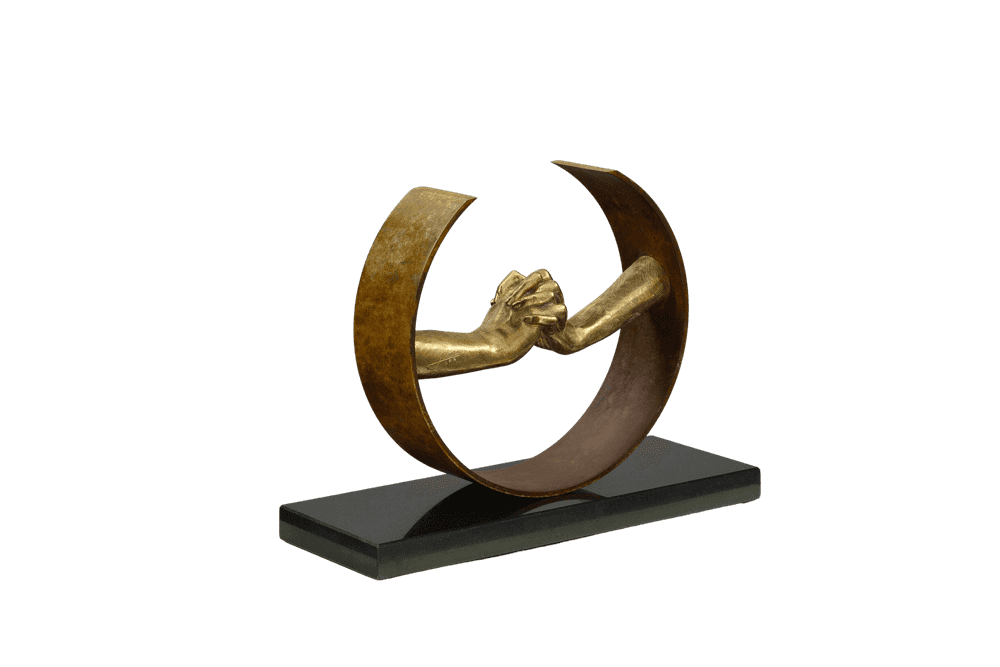 Lorenzo Quinn, ‘During Love (Bronze, Cor-ten steel on Granite Base)’, 2019, Sculpture, Bronze, Corten steel on Granite Base, Castle Fine Art, Numbered