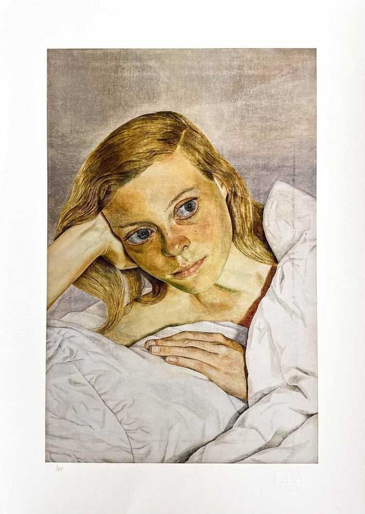Lucian Freud, ‘Girl in Bed, 1953’, 2026, Print, Archival pigment print on 310 gsm Hahnemühle German Etching paper., null,
