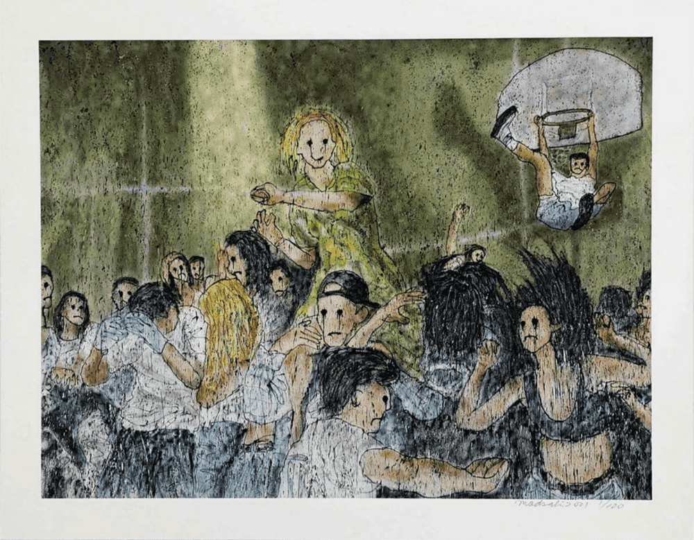 Madsaki, ‘Hello Hello Hello How Low (Hommage to Nirvana 1991) _P’, 17-10-2021, Print, Archival Pigment Print + Silkscreen, Tonari No Zingaro, Numbered