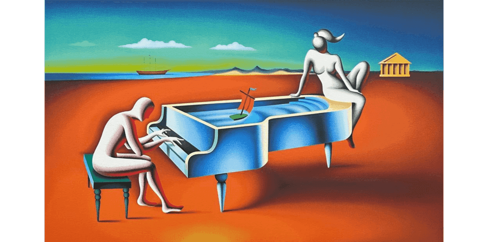 Mark Kostabi, ‘Blown Away’, 2023, Print, Serigraph, null, Numbered