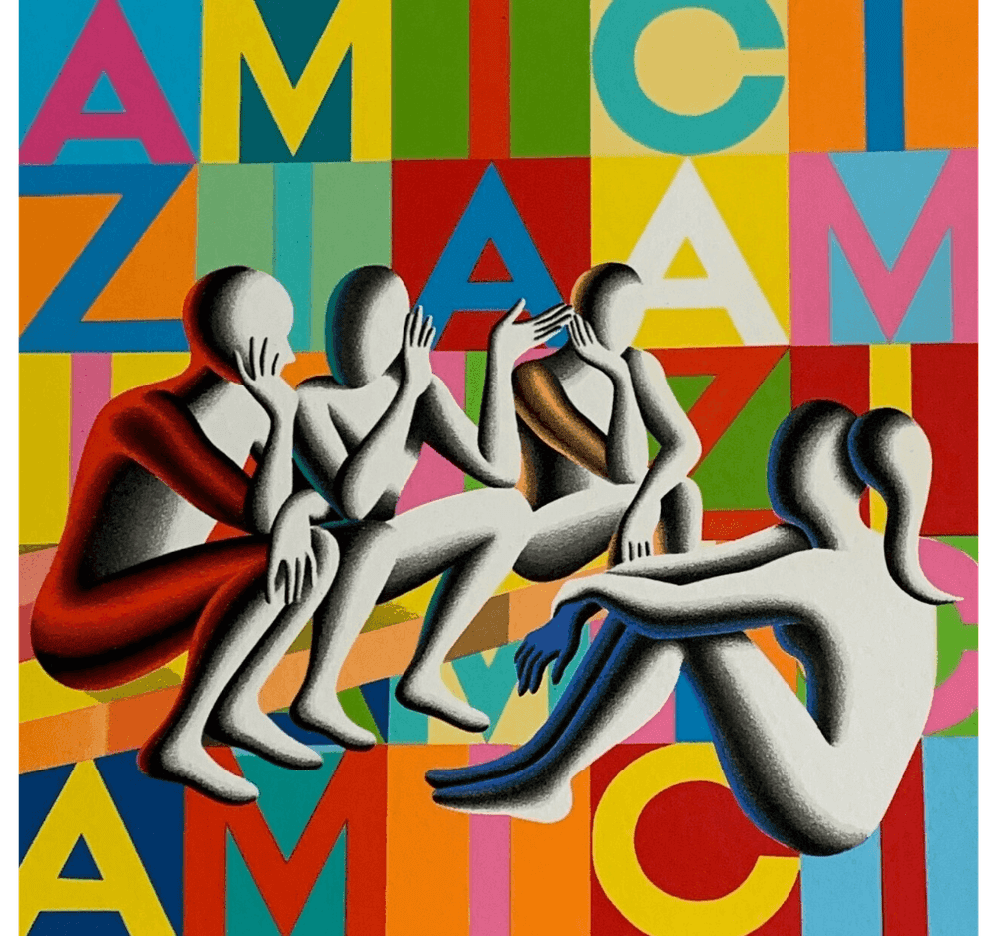 Mark Kostabi, ‘Gossip Club’, 2019, Print, Serigraph, null, Numbered