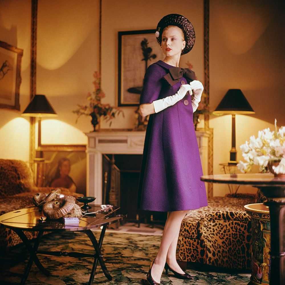 Mark Shaw, ‘Designer's Homes, Dior Purple Dress’, 1960, Print, Pigment print on Hahnemϋhle photo rag paper, null,