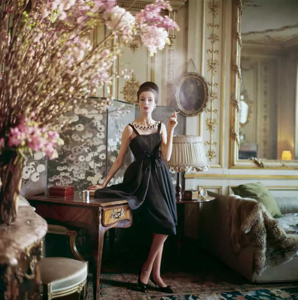 Mark Shaw, ‘Designer's Homes, Dior Smoking Black Dress (Large)’, 1960, Print, Pigment print on Hahnemϋhle photo rag paper, null,