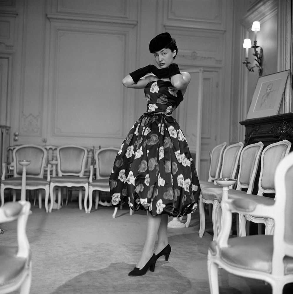 Mark Shaw, ‘Dior Model Mauviette Wearing "Shortest of the Season" Dress, Life Magazine’, 1953, Print, Pigment print on Hahnemϋhle photo rag paper, null,