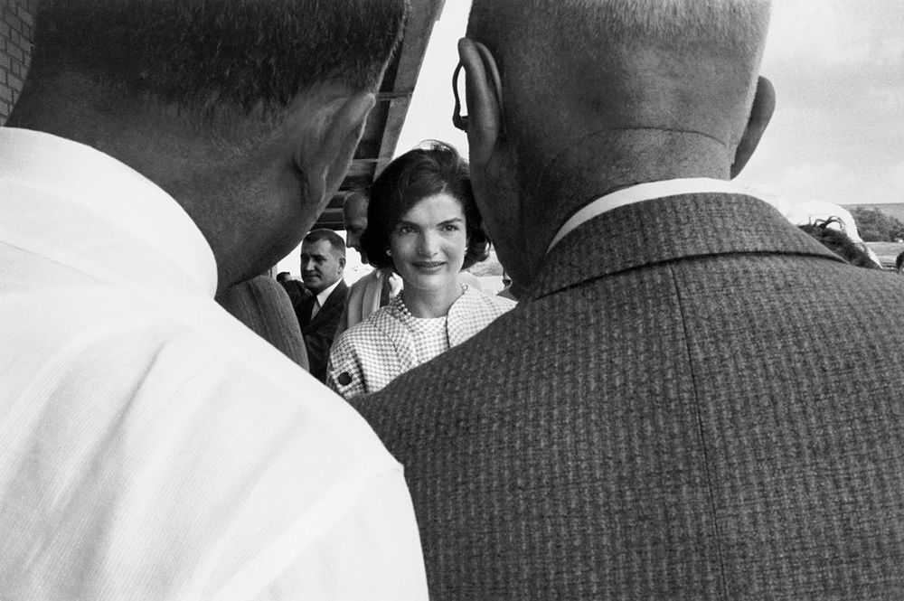 Mark Shaw, ‘Jackie on the Campaign Trail With Two Heads (Large)’, 1959, Print, Pigment print on Hahnemϋhle photo rag paper, null,