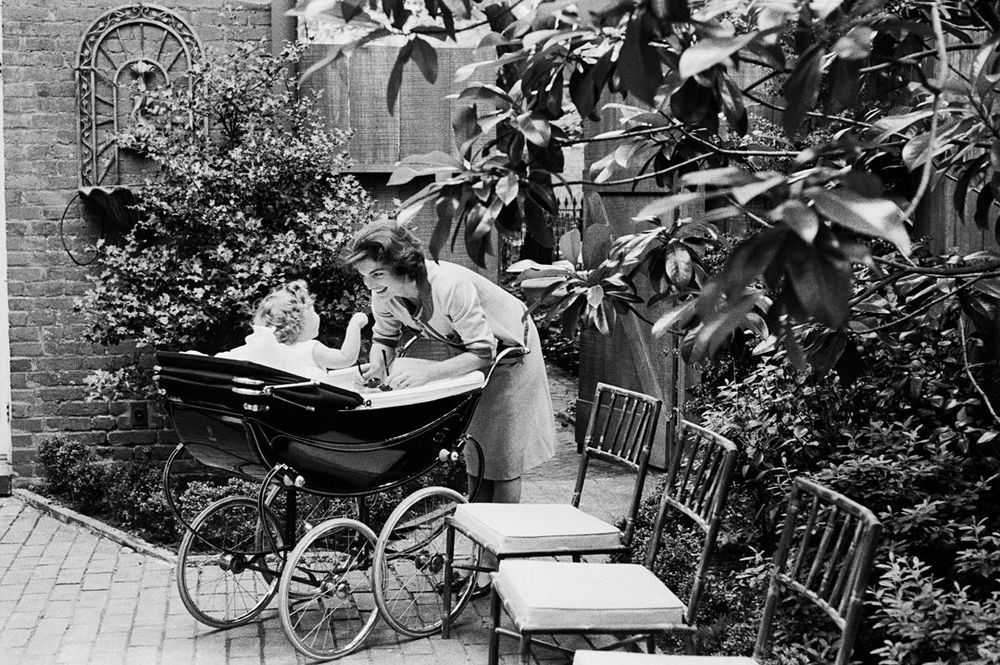 Mark Shaw, ‘Kennedys, Jackie and Caroline in Baby Carriage, Wide (Large)’, 1959, Print, Pigment print on Hahnemϋhle photo rag paper, null,