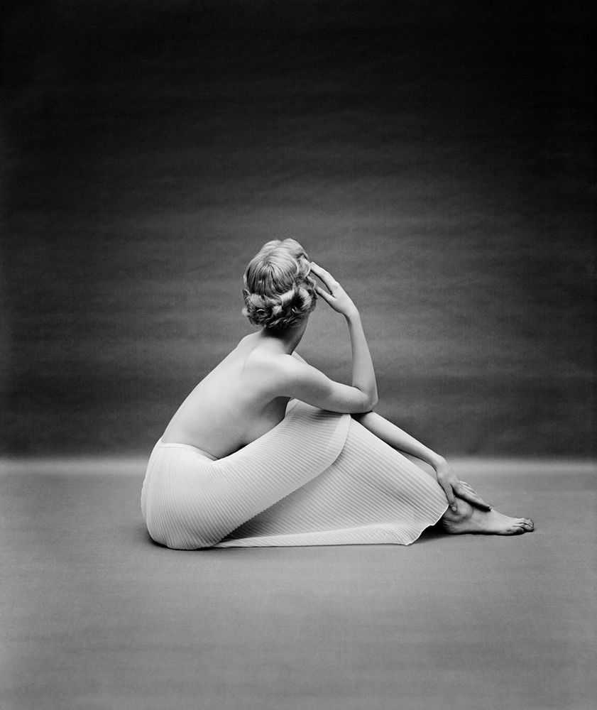 Mark Shaw, ‘Vanity Fair Pleated Reclining Half Circle, Circa 1955 #1’, 1955, Print, Pigment print on Hahnemϋhle photo rag paper, null,