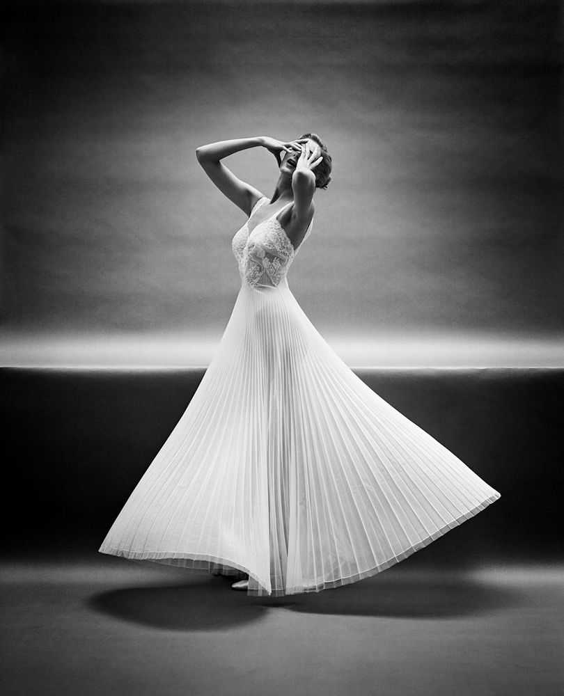 Mark Shaw, ‘Vanity Fair Pleated Standing Triangle, Circa 1955’, 1955, Print, Pigment print on Hahnemϋhle photo rag paper, null,