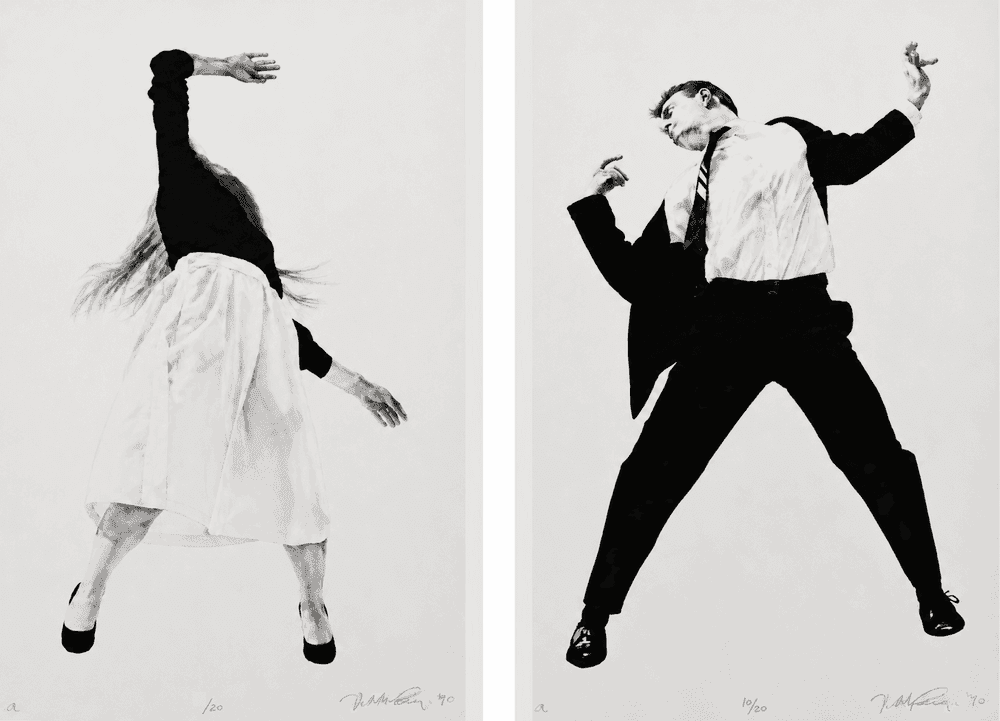 Robert Longo, ‘Men in the Cities, Tokyo, Seibu Department Stores, Ltd. V (Single Man) & IV (Single Woman)’, 1990, Print, Lithograph, null, Numbered, Dated