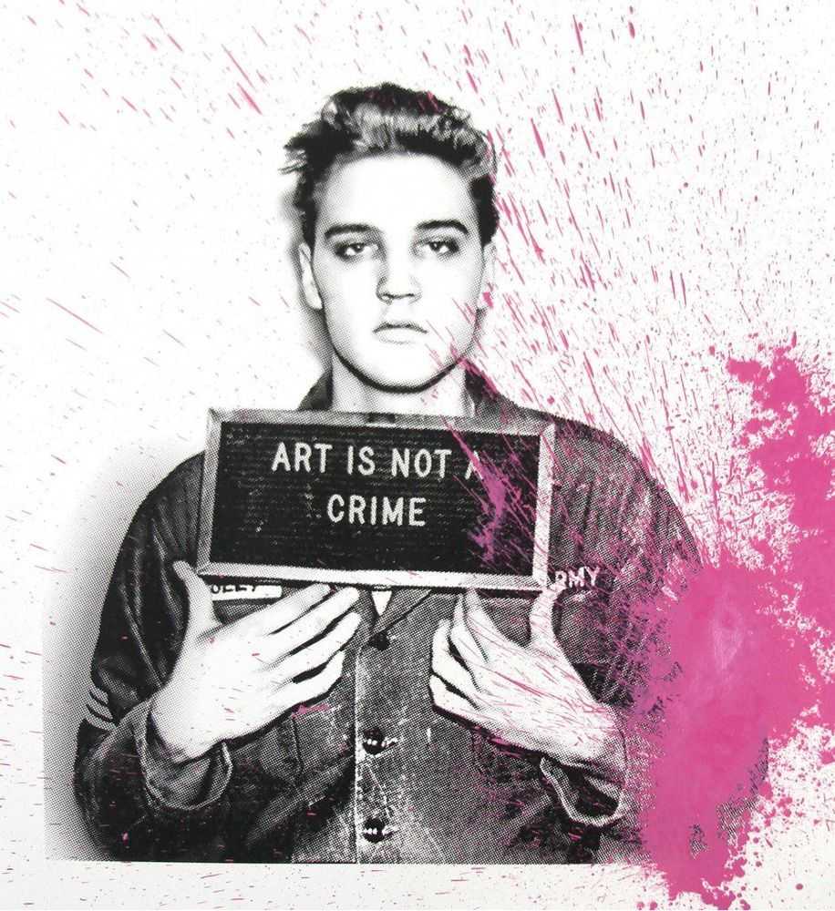 Mr. Brainwash, ‘Happy Birthday Elvis! – Jailhouse Pop (Small - Pink Splash)’, 09-01-2019, Print, One colour screen print hand finished with watercolour on archival paper, Self-released, Numbered