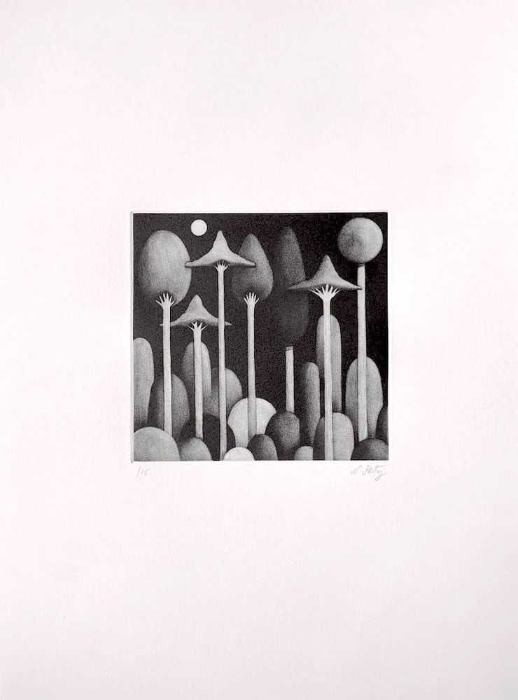 Nicolas Party, ‘Landscape I’, 2016, Print, Mezzotint on Velin Arches paper, Glasgow Print Studio, Numbered