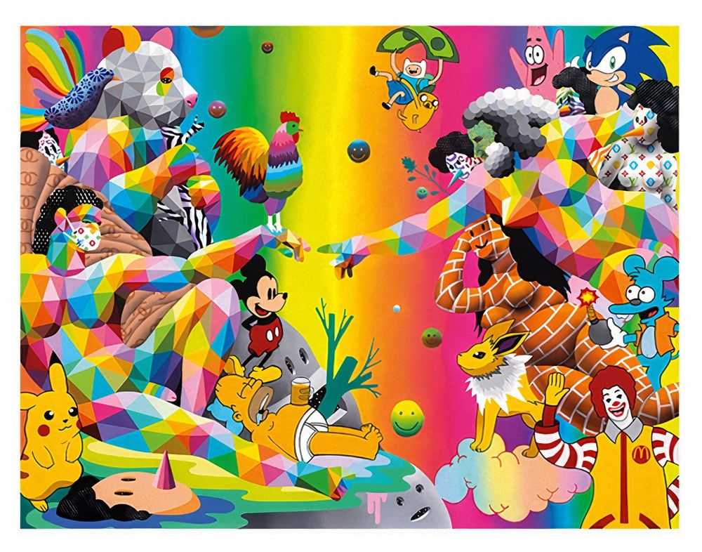Okuda (Oscar San Miguel Erice), ‘Living In 2 Worlds At Once’, 30-06-2021, Print, Digital print on fine art paper, Ink And Movement, Numbered