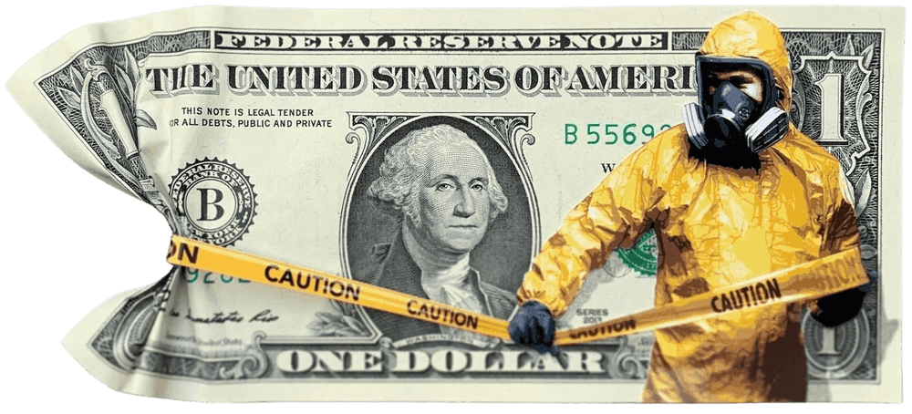 Penny, ‘Protected Interest’, 20-03-2020, Print, 1 layer hand cut stencil and C-type archival print on genuine one Dollar bill, Self-released, Numbered, Handfinished