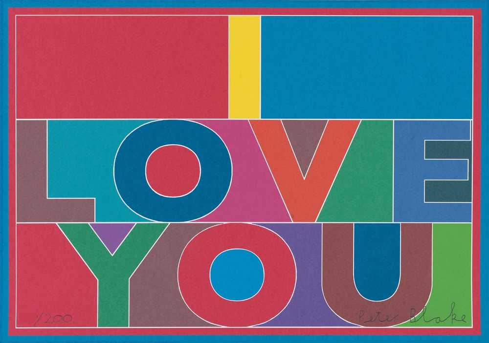 Peter Blake, ‘I Love You (Giclée print)’, 2013, Print, Giclée print in colours, Published for The Art Car Boot Fair at the Truman Brewery, Numbered