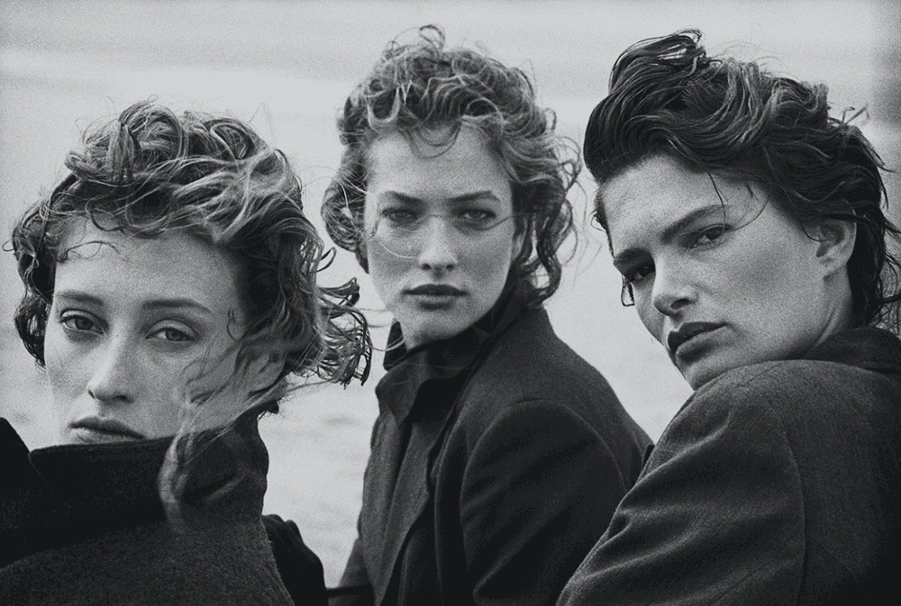 Peter Lindbergh, ‘Marie-Sophie Wilson, Tatjana Patitz, Lynne Koester’, 1987, Print, Gelatin silver print, null, Numbered, Dated